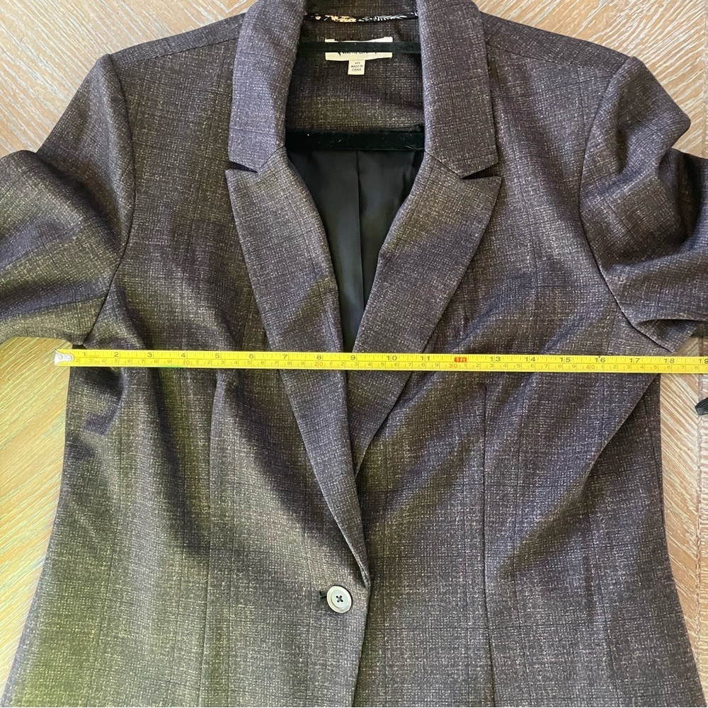 Nanette Lepore Plaid Window Pane Ponte Single-Button Lined Blazer in Brown (10) - Picture 12 of 12
